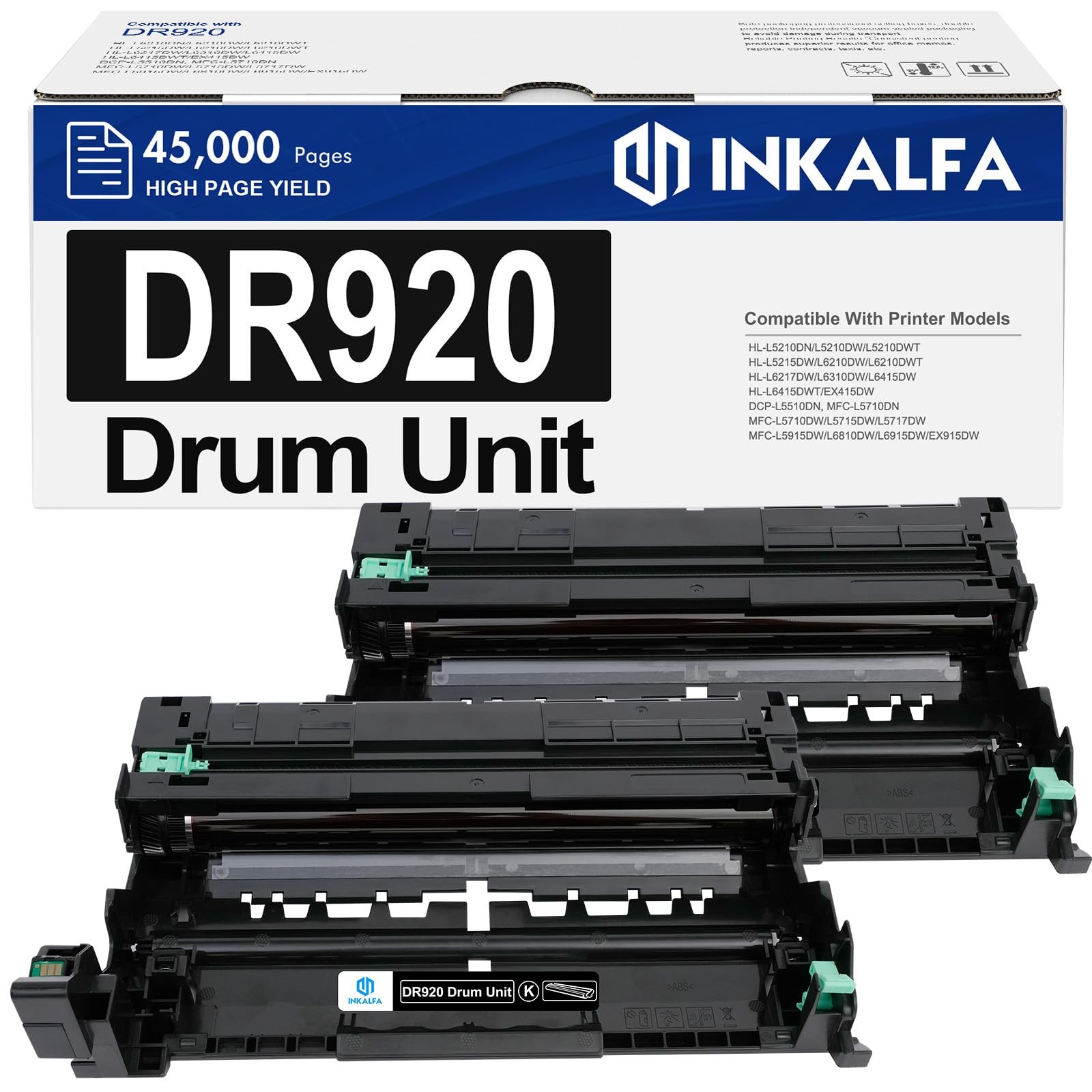 DR920 Drum Unit for Brother DR 920 DR-920 HL-L6210DWT Printer 2-Pack