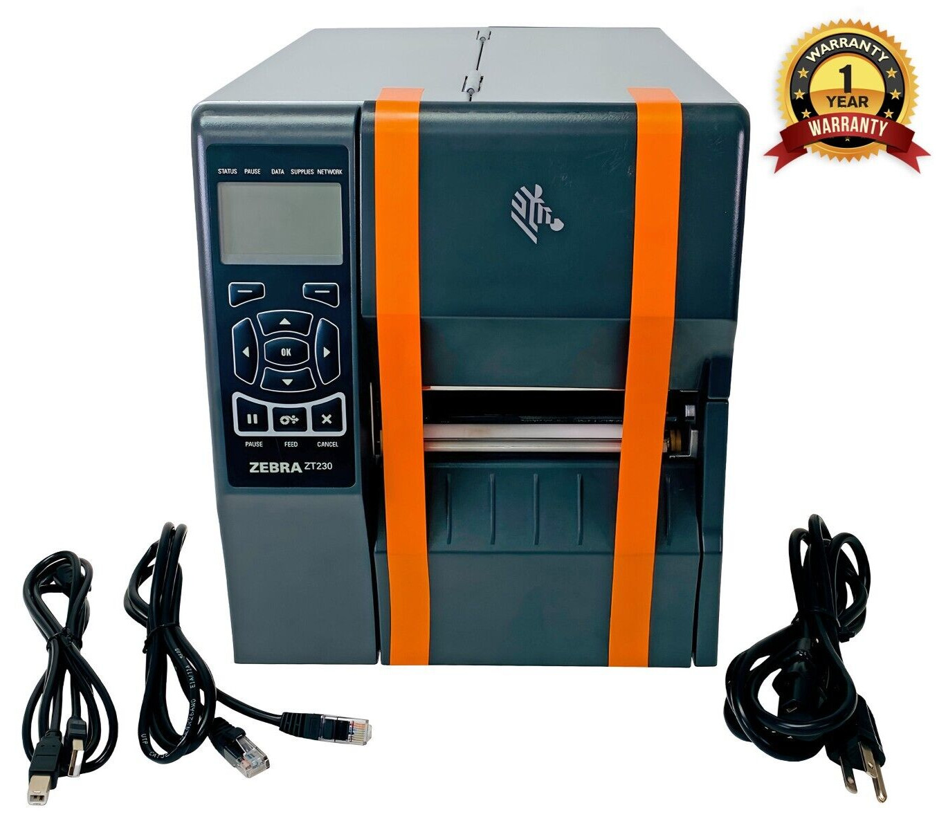 REFURBISHED Zebra ZT230 Thermal Transfer Label Printer LAN USB 1 YR WARRANTY