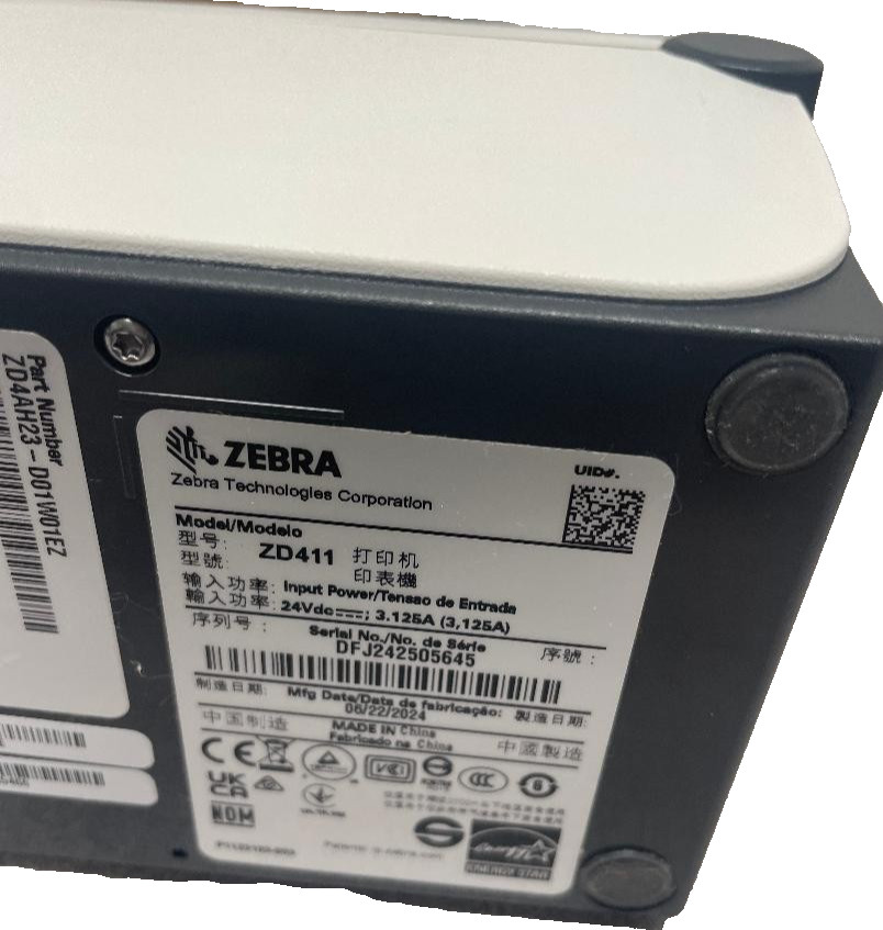 Zebra ZD411 Barcode Desktop Wireless Label Printer Bluetooth ZD4A022-D01M00EZ
