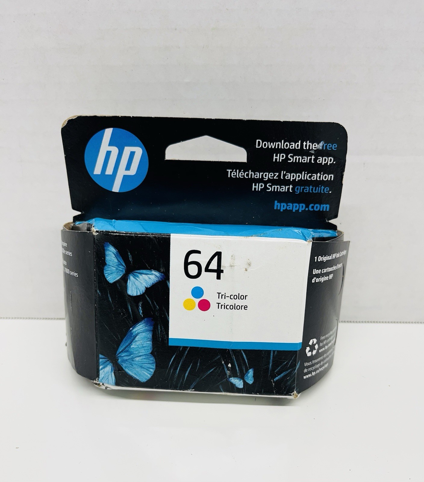 NEW HP 64 Tri-Color Ink Cartridge N9J89AN Original Genuine OEM Exp FEB 2026