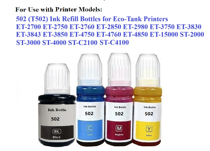 VC Refill Ink bottle 502 T502 for ET-2700 ET-2700 ET-2850 ET-3850 ET-15000