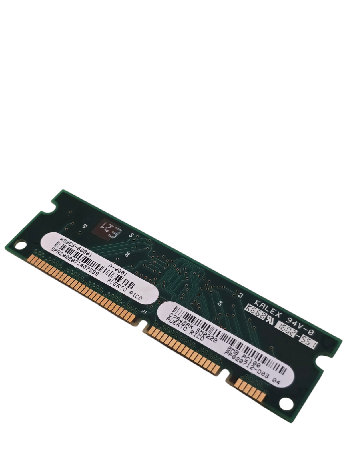 Vintage Kalex 8MB SIMM 72-Pin RAM HP P/N A3865-60001 C7842AX SM0228 94V-0 Legacy