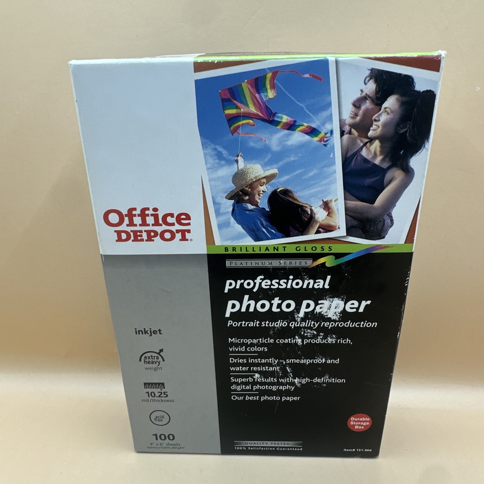 Office Depot Brilliant Gloss Professional Photo Paper 4×6 100 Count New Sealed