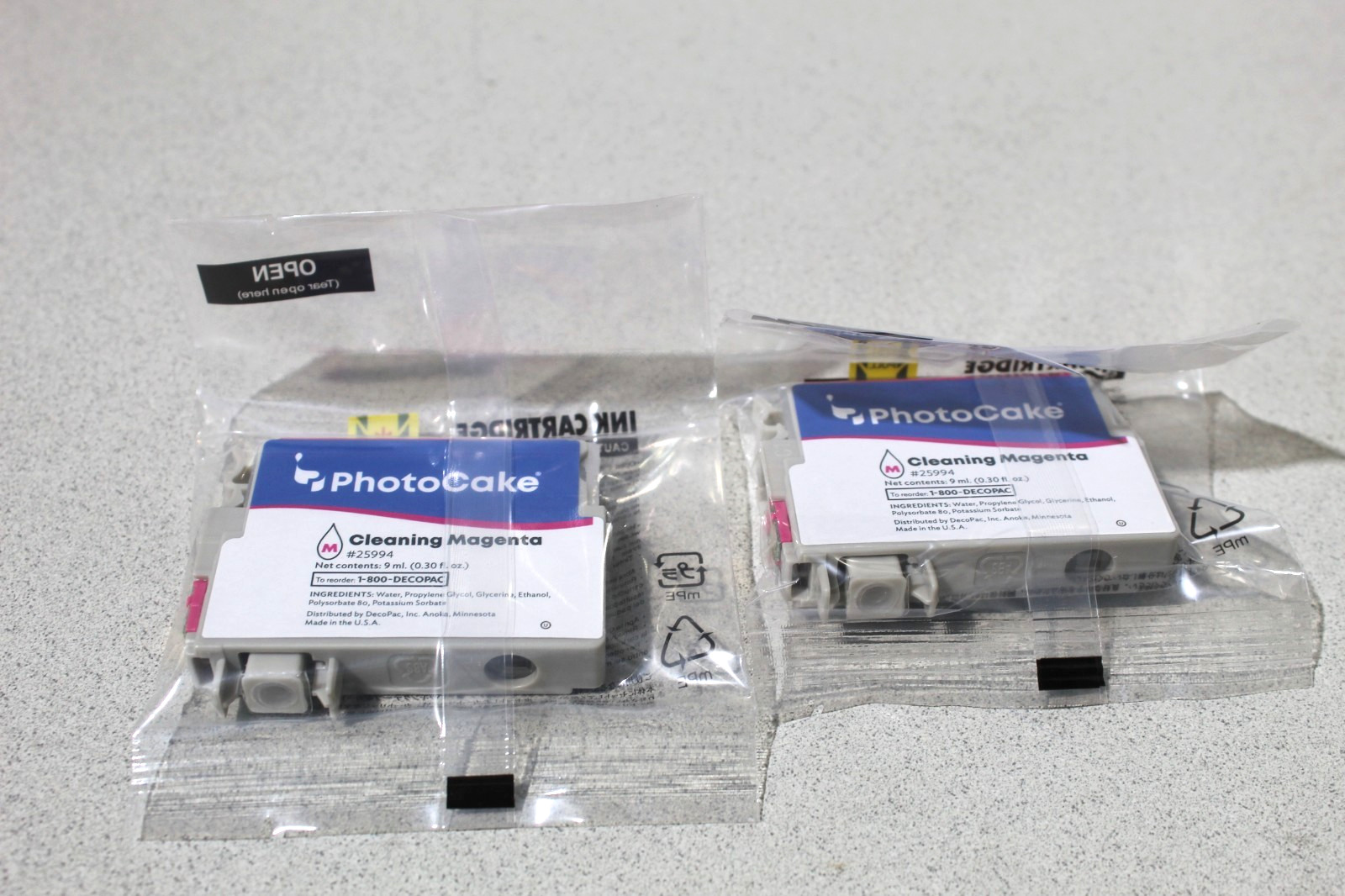 Photo Cake ink Cleaning Cartridges Cyan / Magenta / Yellow/ Black 8 in lot