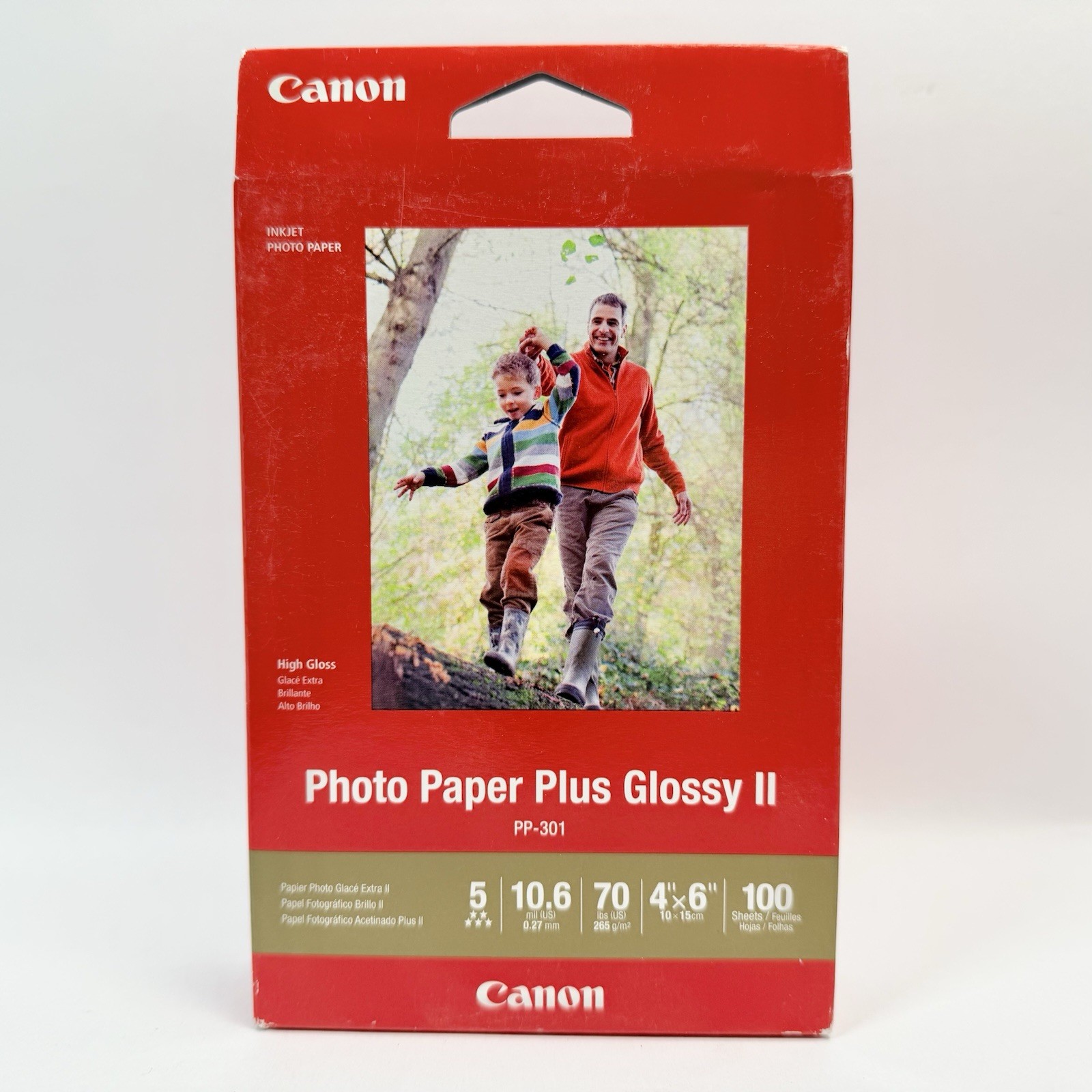 Canon Photo Paper Plus Glossy II PP-301 4×6” 100 Sheets High Gloss Sealed