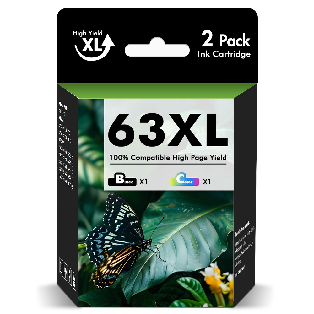 63 XL Ink Cartridges for HP Envy 4516 4520 4522 OfficeJet 5255 3830 4650 Printer