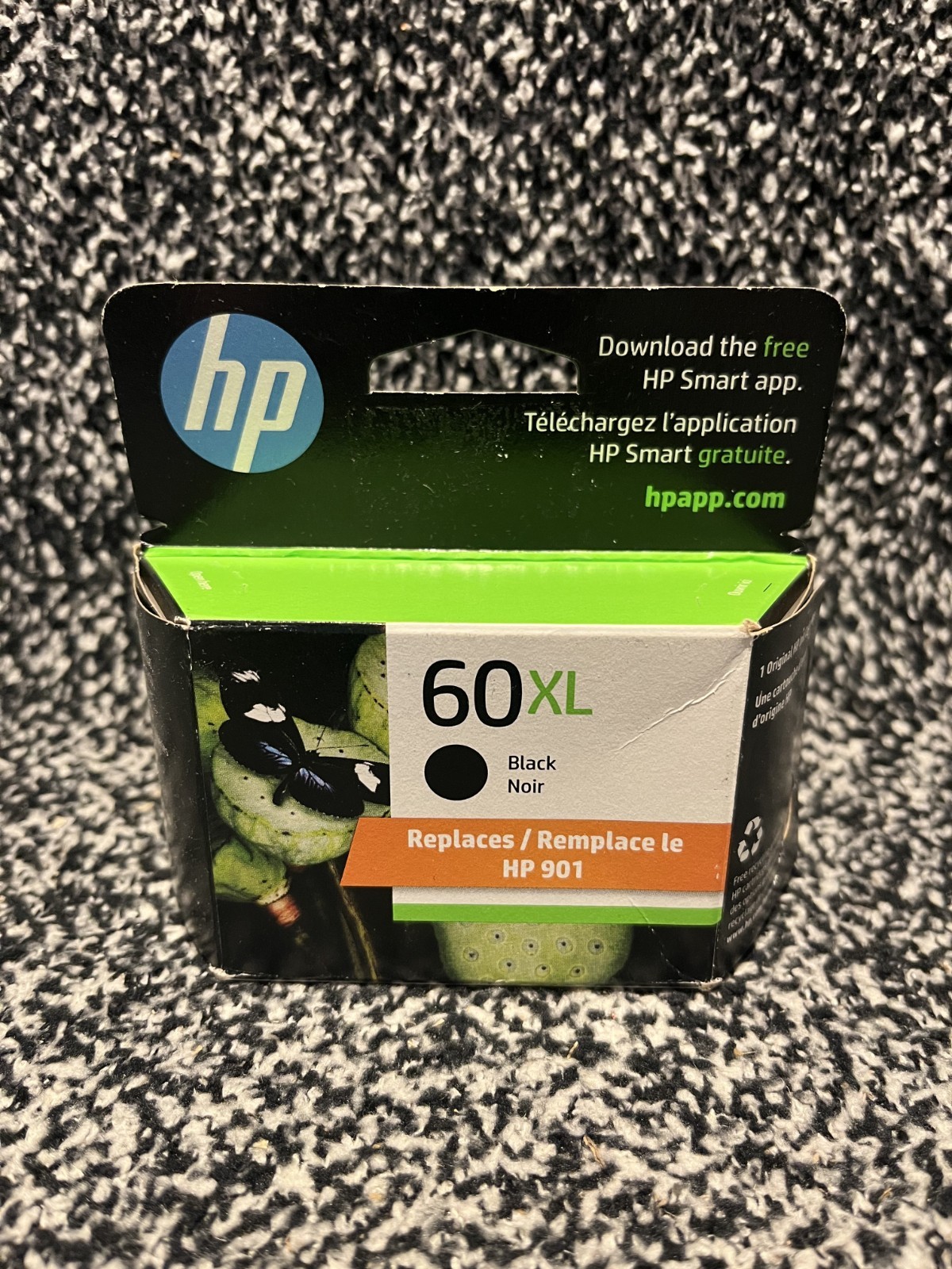 HP 60XL Black Ink Cartridge CC641WN Genuine OEM Date: February 2025