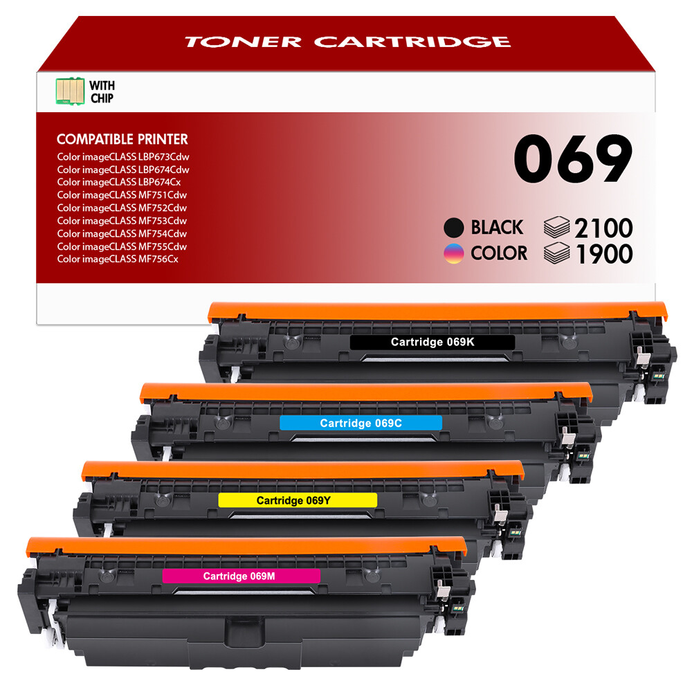 4 Pack 069 Toner Cartridge Compatible with Canon Imageclass MF752Cdw MF753Cdw