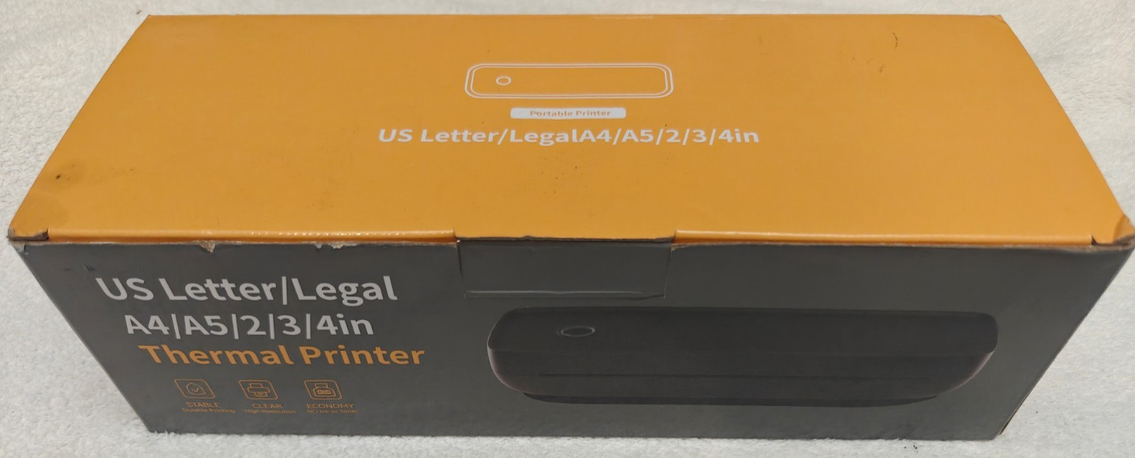 US Letter/Legal A4/A5/2/3/4in Thermal Printer – open box