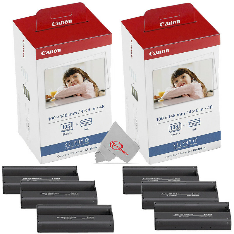 Two Pack Canon KP-108IN Selphy Color Ink 4×6 & Paper Set for SELPHY CP910 CP900