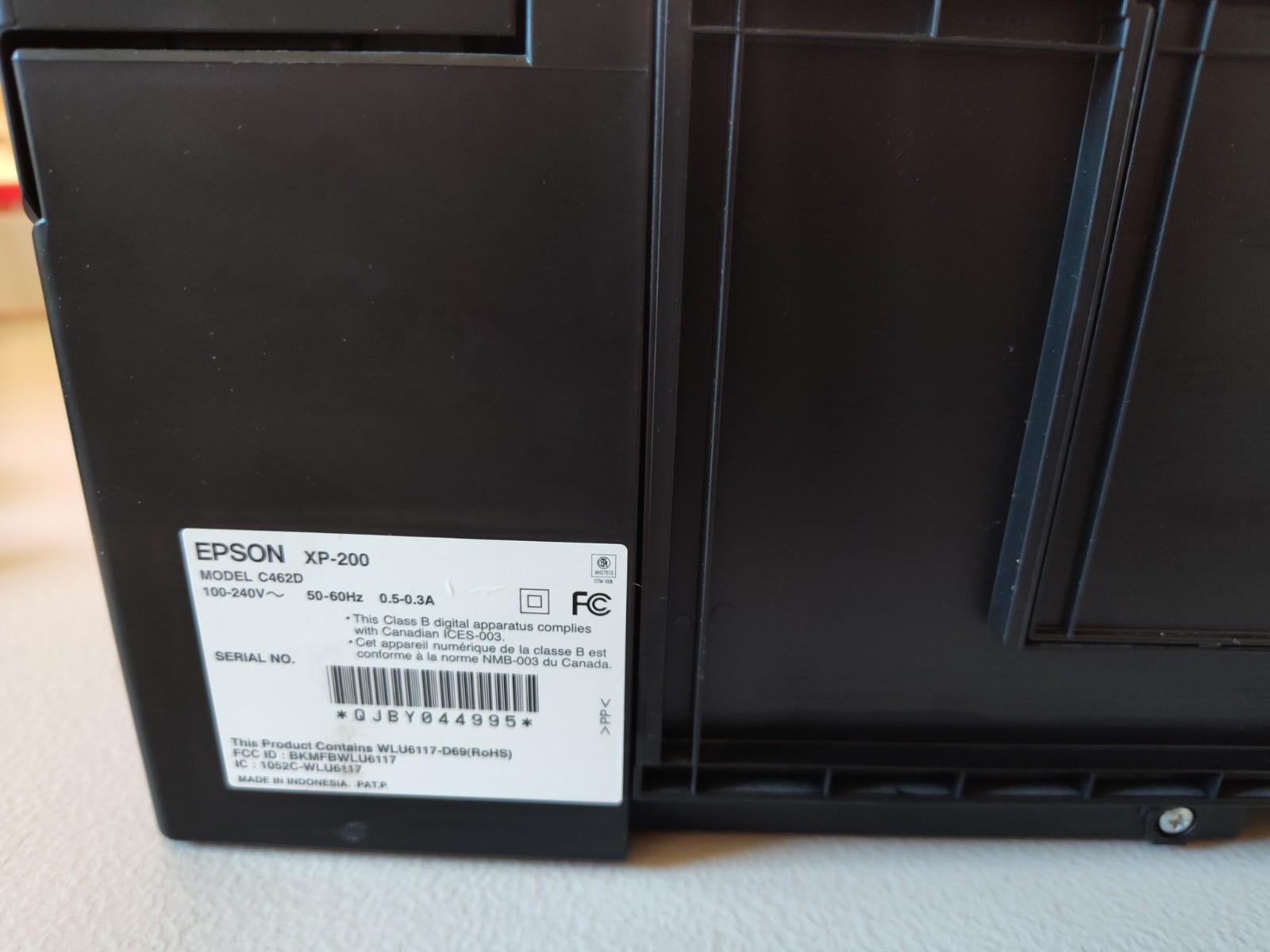Epson XP-200 Wireless Printer Copier Scanner w/ Power and USB Cables Tested