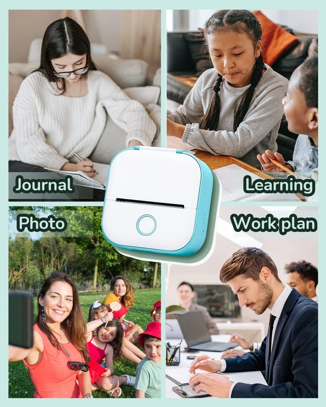 Phomemo T02 Mini Pocket Bluetooth Thermal Printer Wireless Photo Inkless Paper