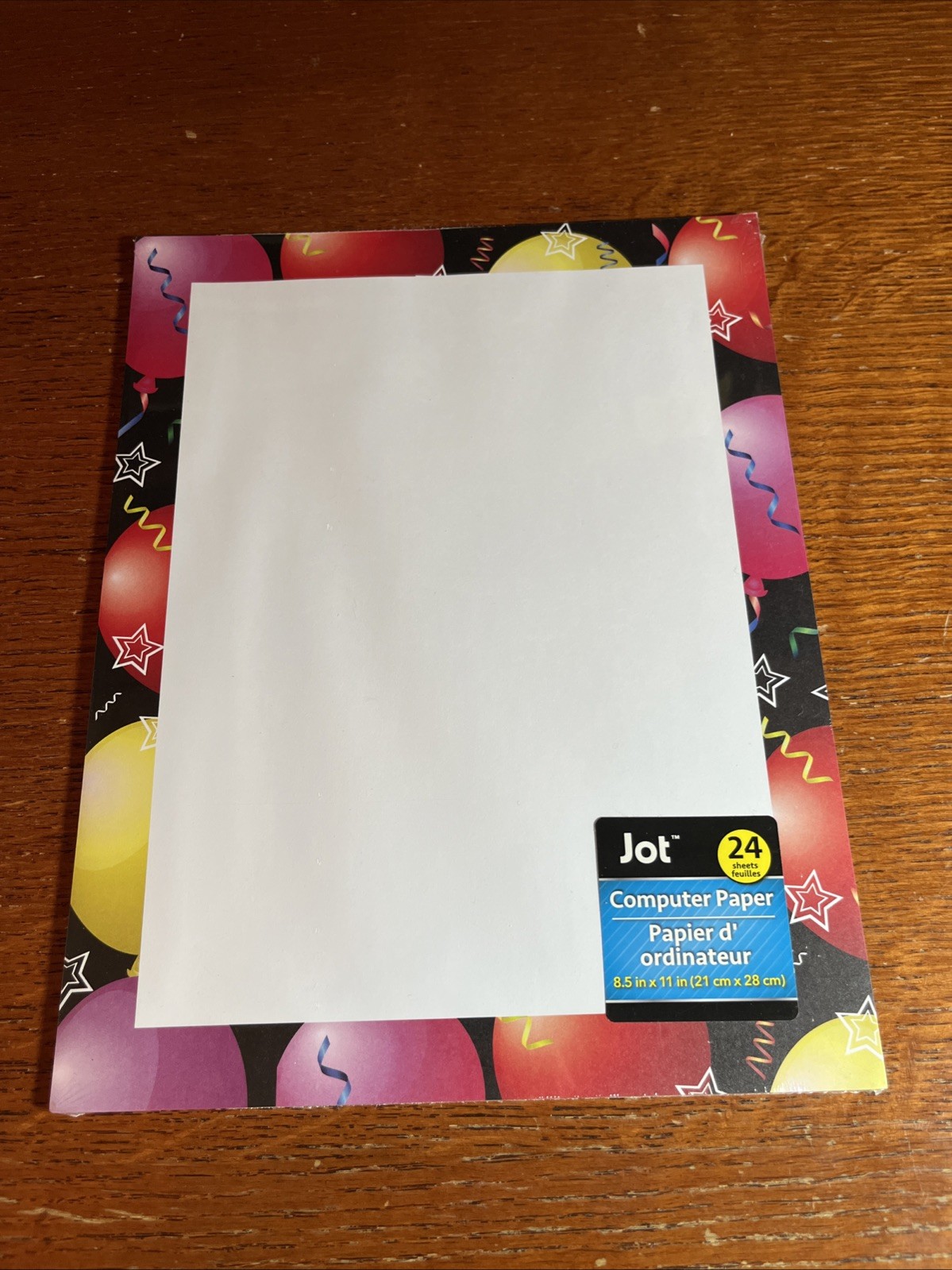 Colorful Balloon Border Computer Paper With 24 Sheets 8.5 Inches X 11 Inches New