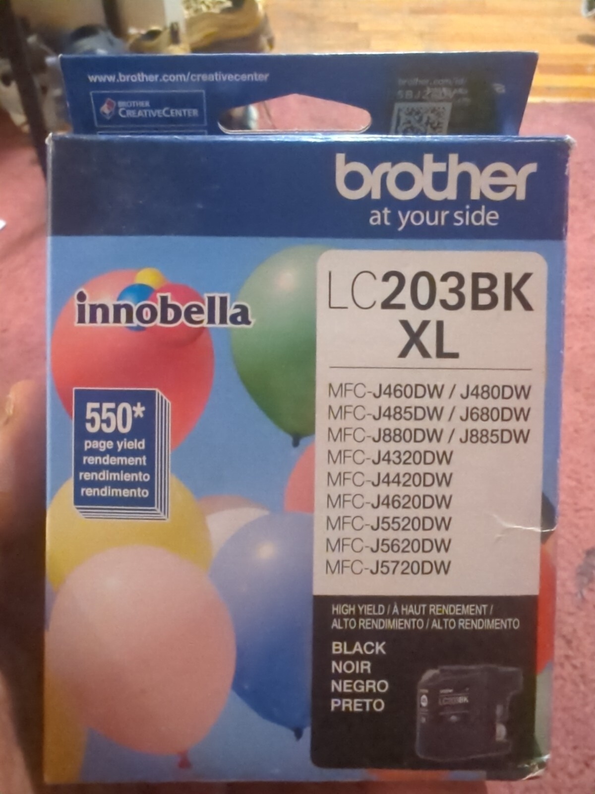 Brother LC203BK XL Black High Yield Ink Cartridge Expires 09.2024