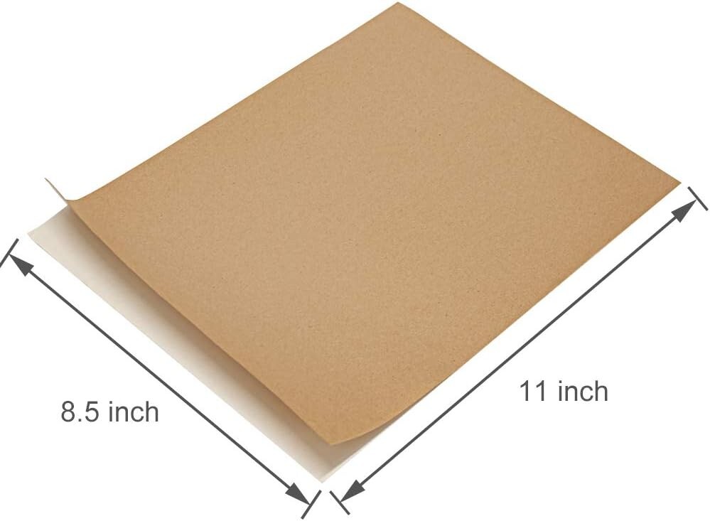 200 Full Sheet Kraft Paper Sticker Paper, Printable Brown Labels, 8.5″ x 11″