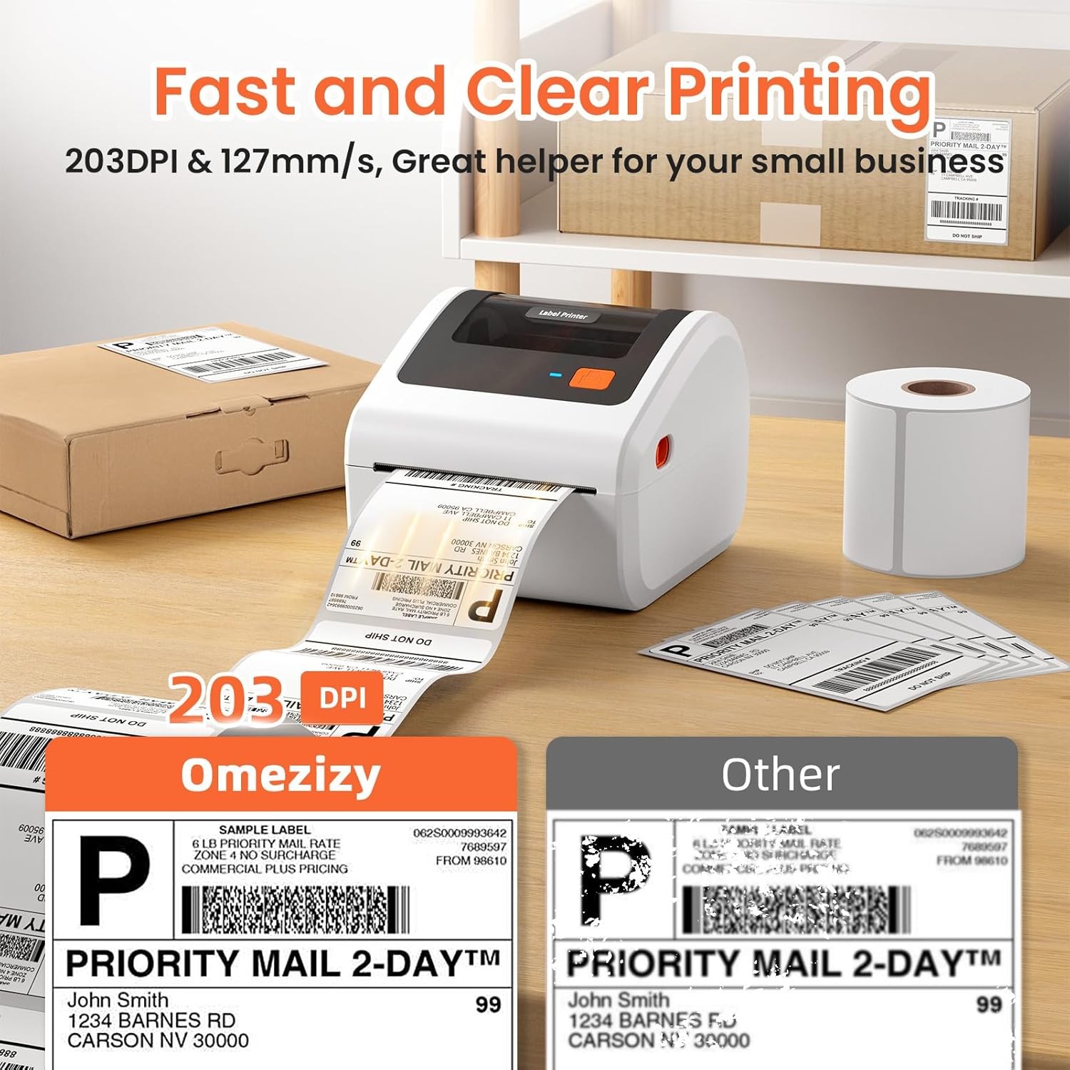 Phomemo D450BT 4×6 Wireless Shipping Label Printer or 4×6″ Address Labels lot