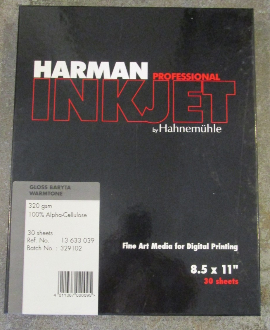 HARMAN by Hahnemühle 320 gsm Gloss Baryta Warmtone Inkjet Paper 8.5×11 30 Sheets