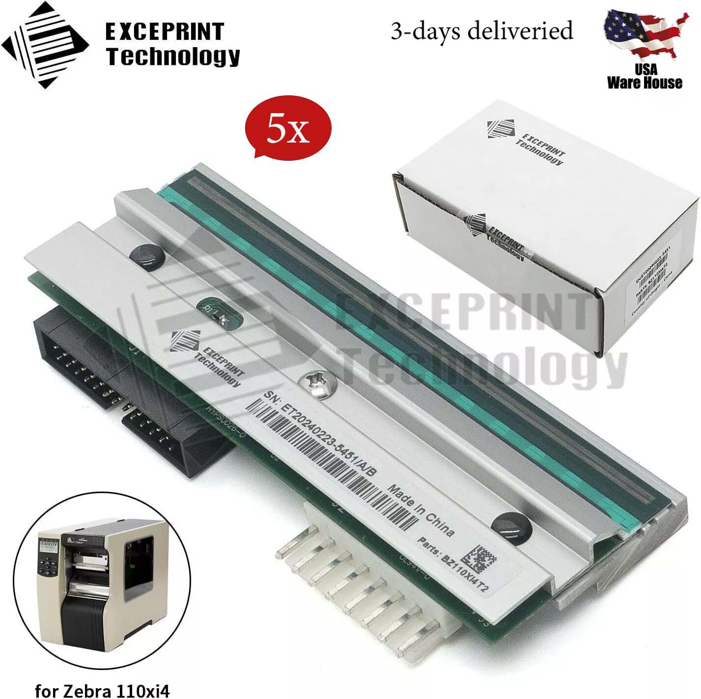 ✅ 5pcs Printhead for Zebra 110Xi4 105SL Thermal Label Printer 203dpi P1004230 ✅