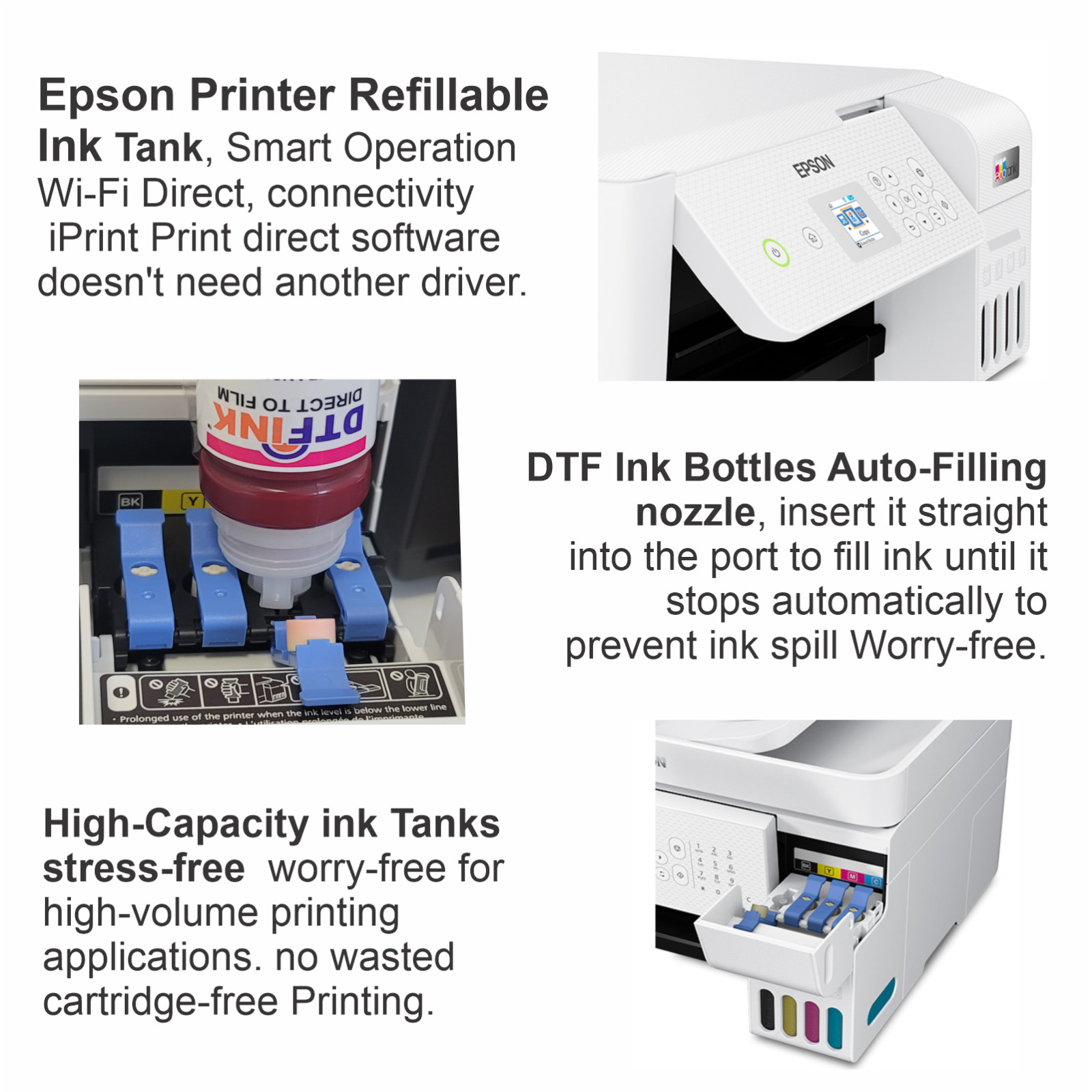 Epson Printer with Sublimation ink Heat Transfer Direct DTF T- Shirt Starter Kit