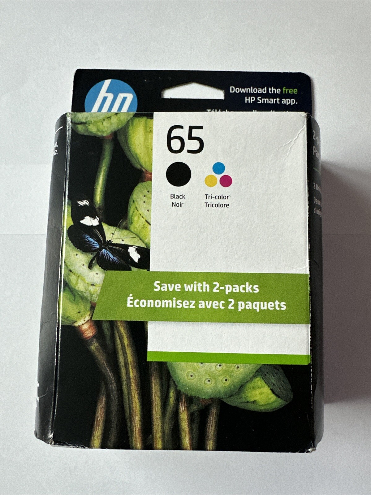 HP 65 Black And Tri-Color Ink Cartridges T0A36AN