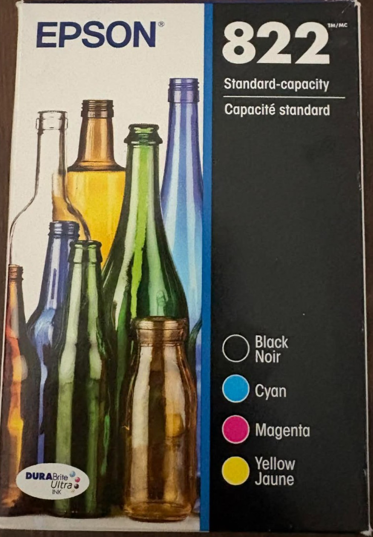 GENUINE Epson 822 Color Ink Cartridges Cyan/Magenta/Yellow Exp. 03/2029