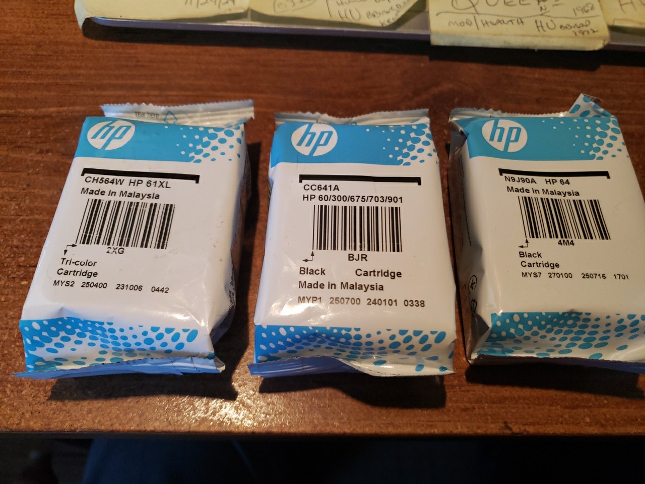 HP 2 black cartridges one color See picture for item numbers