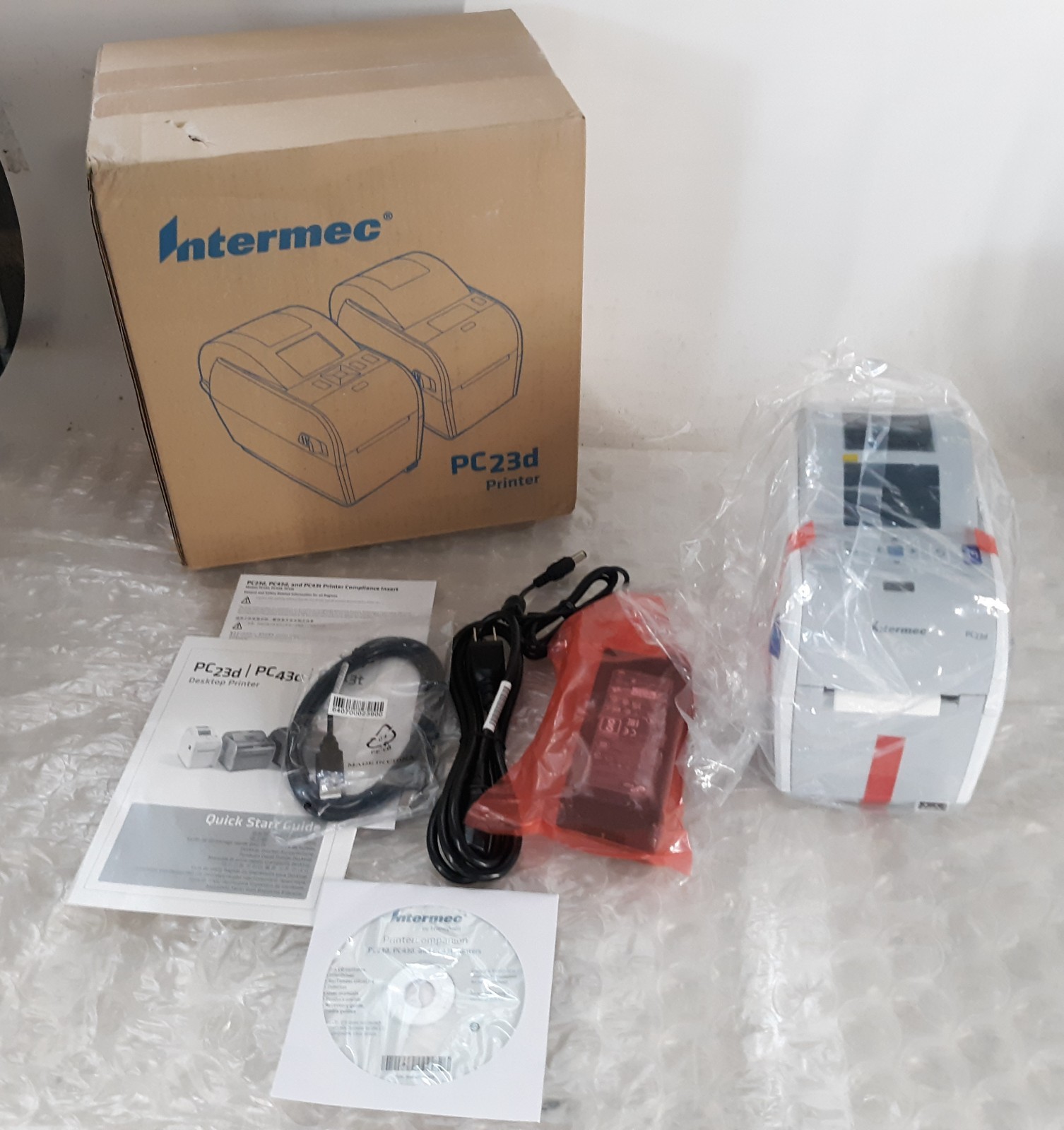 Intermec PC23D Direct Thermal Printer w/ AC Adapter USB 2.0 Software NEW *OB*