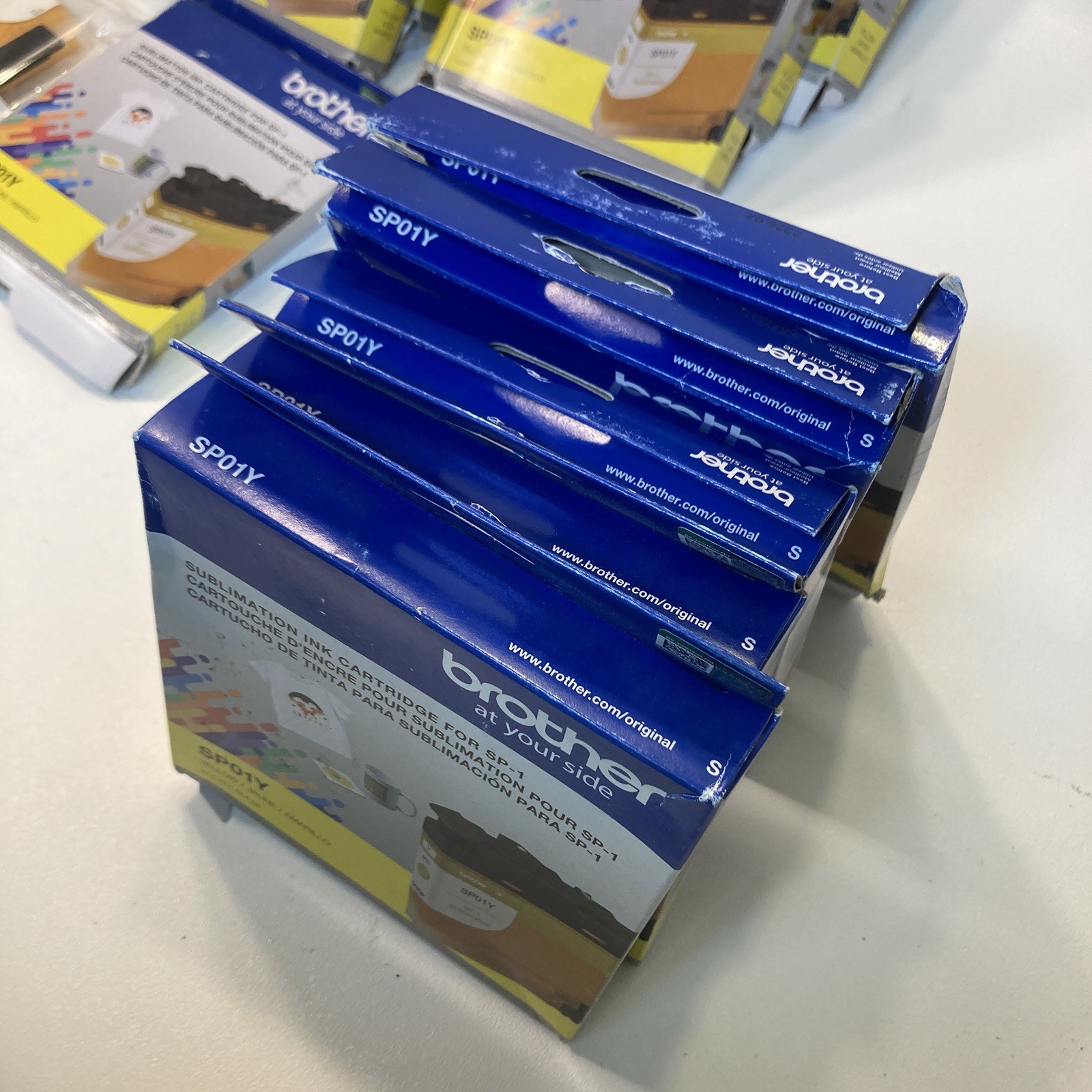 🟡 Lot of 5 Brother SP01Y Genuine Sublimation Ink Cartridges – Yellow – Sealed
