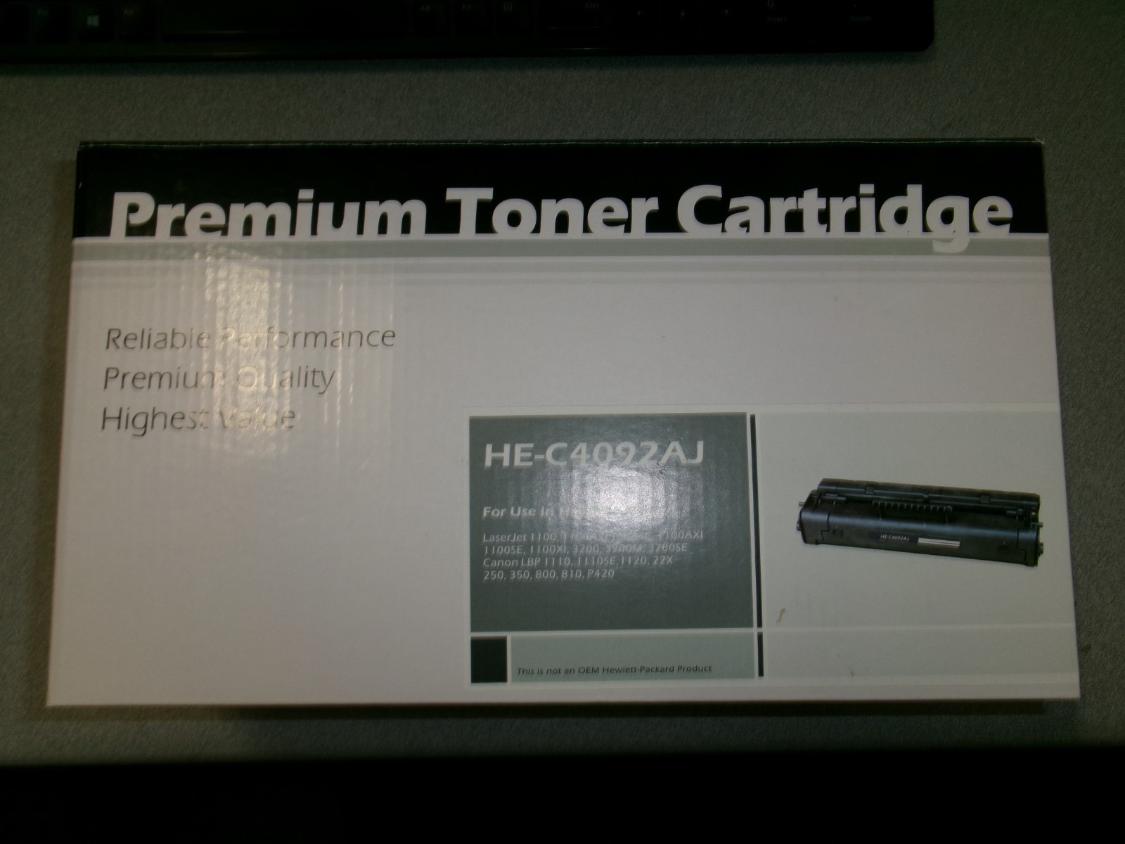 ONE REPLACEMENT CARTRIDGE FOR HEWLETT-PACKARD HE-C4092AJ