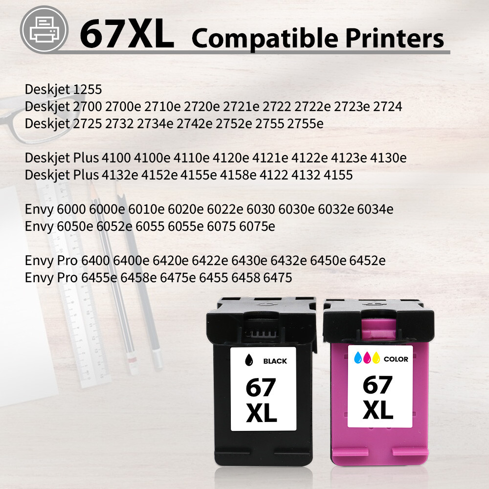 61-XL 61XL 62XL 63 63XL 64XL 65XL 67XL for HP Black Color Ink Cartridges Lot