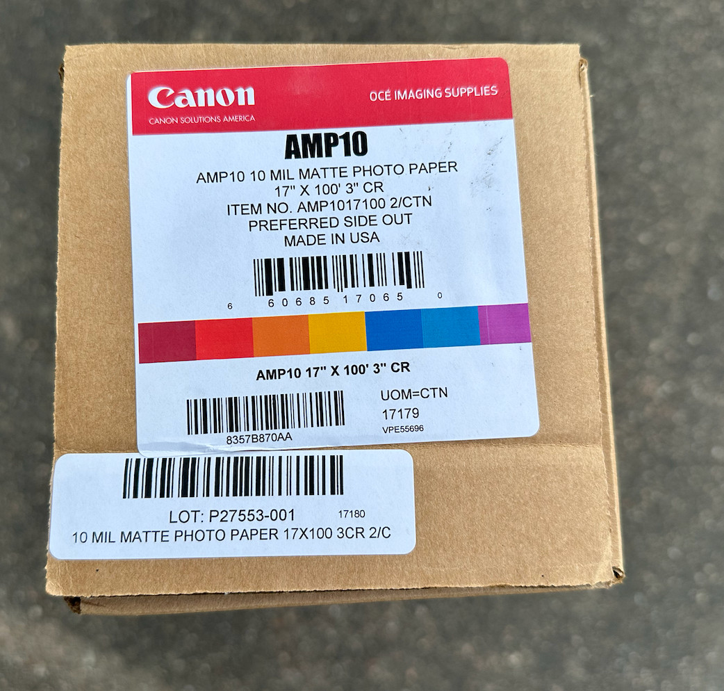Canon 10 mil Matte Photo Paper – 17″ x 100´ 3″ CORE – AMP10 2 rolls