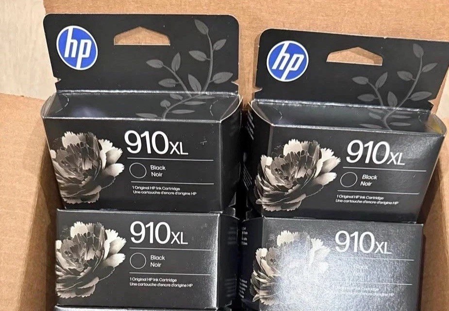 Lot Of 4 HP 910XL High Yield Black Original Ink Cartridge, 720 PJS, 3YL65AN#140