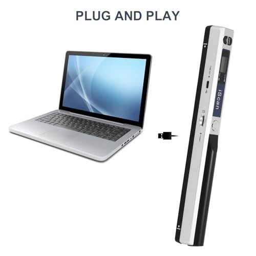 Portable Handheld Document Scanner 900DPI, A4 Color Mobile Scanning Wand, JPG/PD
