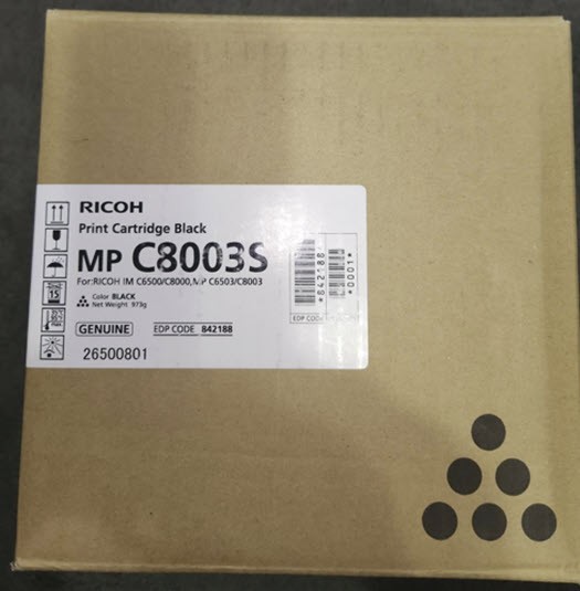 New Ricoh Print Cartridge Black MP C8003S RICOH IM C6500/C8000, MP C6503/C8003