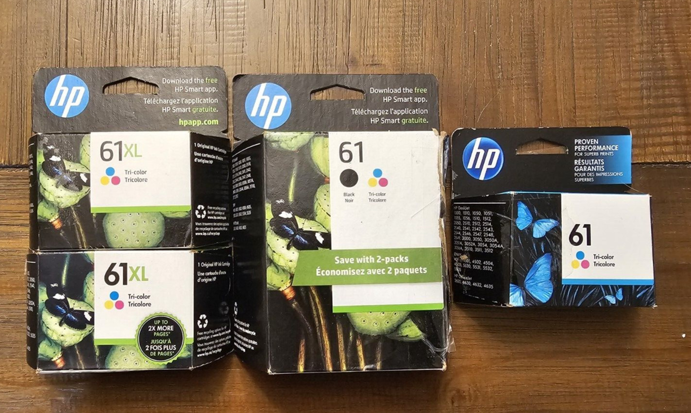 NEW IN BOX VALUE PACK – HP 61XL Tri-Color HP 61 BLK & HP 61 Tri-Color EXP 2023
