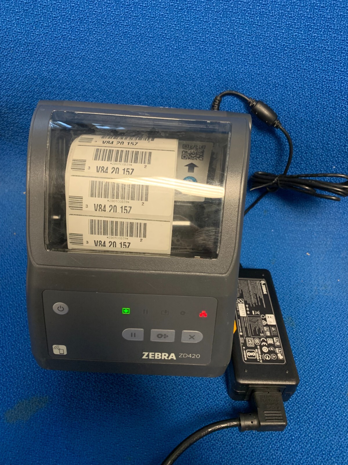 Zebra ZD420 Thermal Label Printer ZD42042-D01E00EZ With Adapter