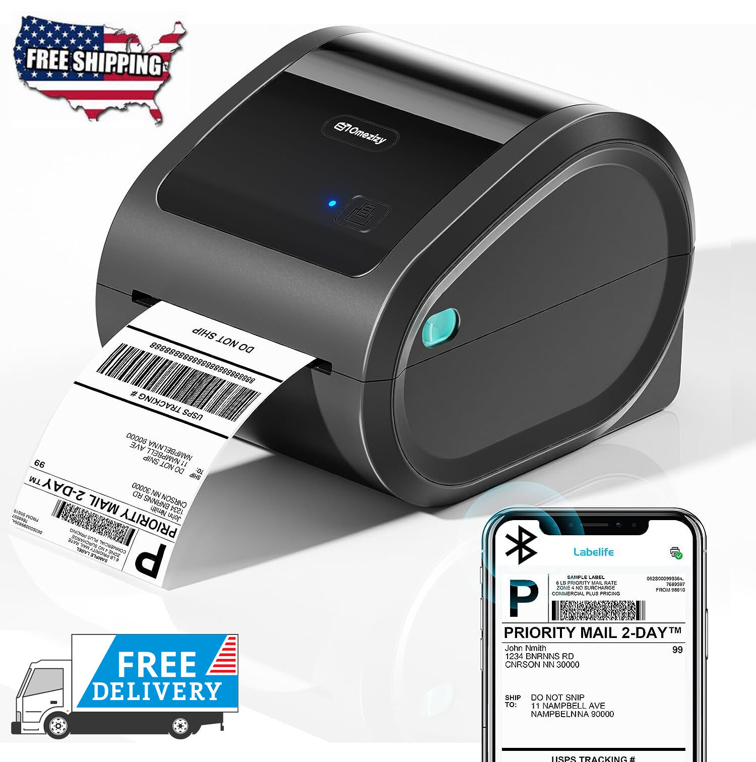 Thermal Shipping Label Printer 4×6 Barcode Printer for USPS FedEx Amazon lot