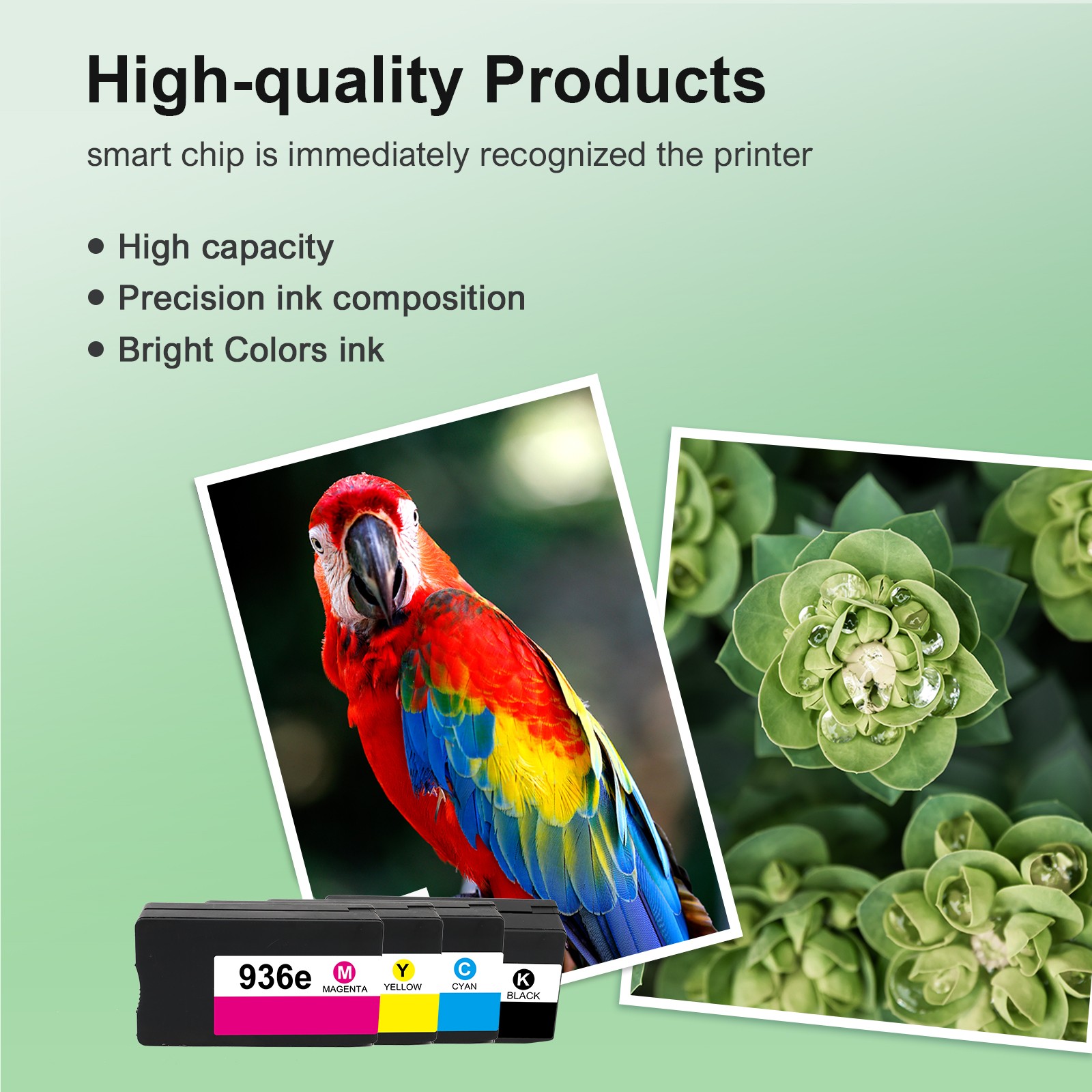 936e 936XL Ink Cartridges (with New Chip) for HP OfficeJet Pro 9135e 9120 4pack