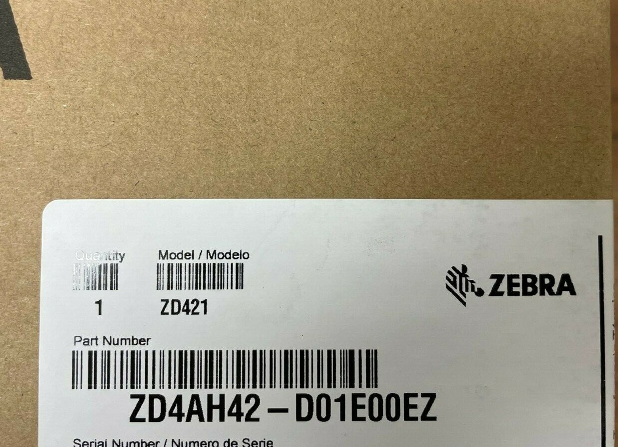 NEW Zebra ZD421 Direct thermal Ethernet Bluetooth Label Printer ZD4AH42-D01E00EZ