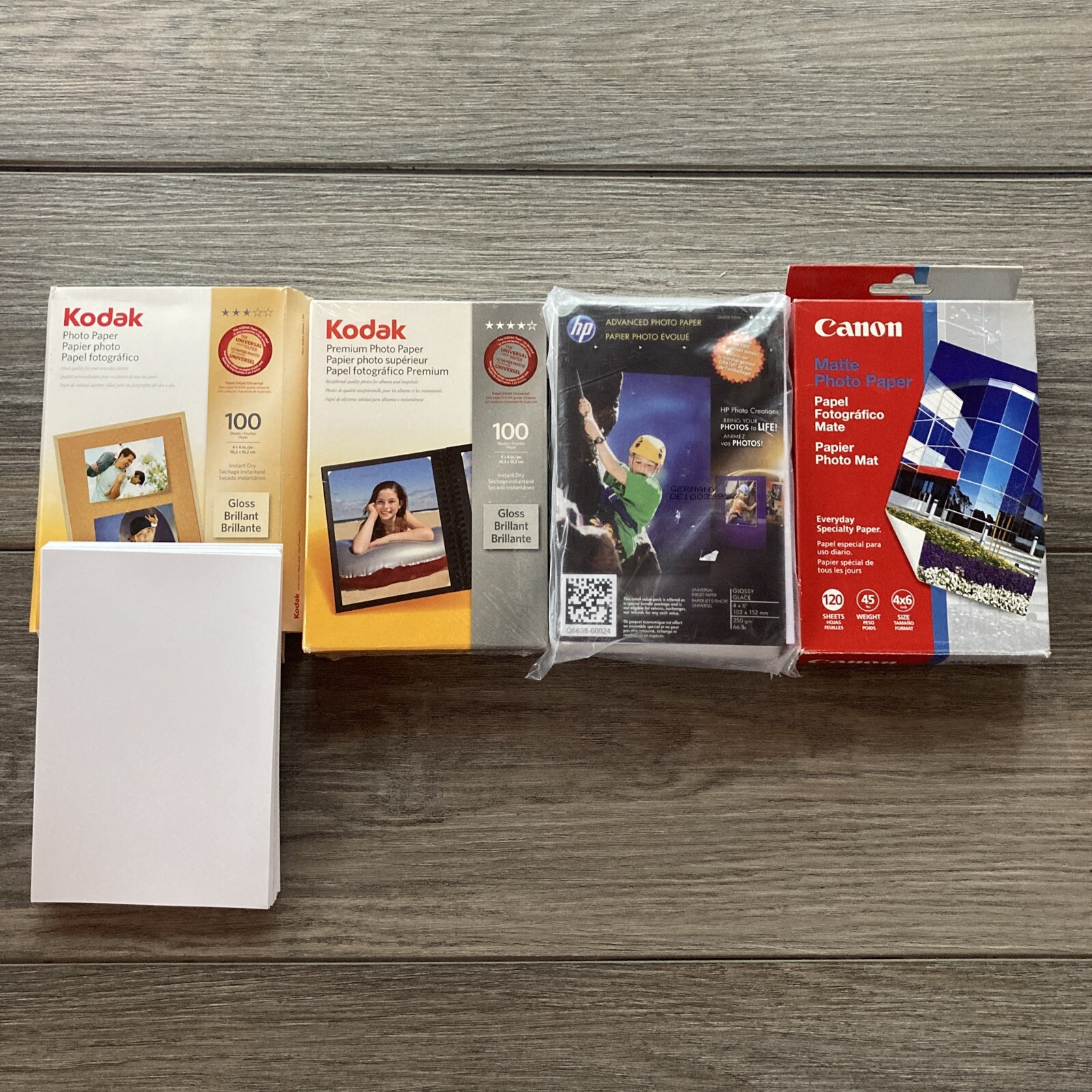 Photo Paper 4×6 Inkjet Printers BUNDLE Matte/Glossy Kodak/Canon/HP 393 Sheets