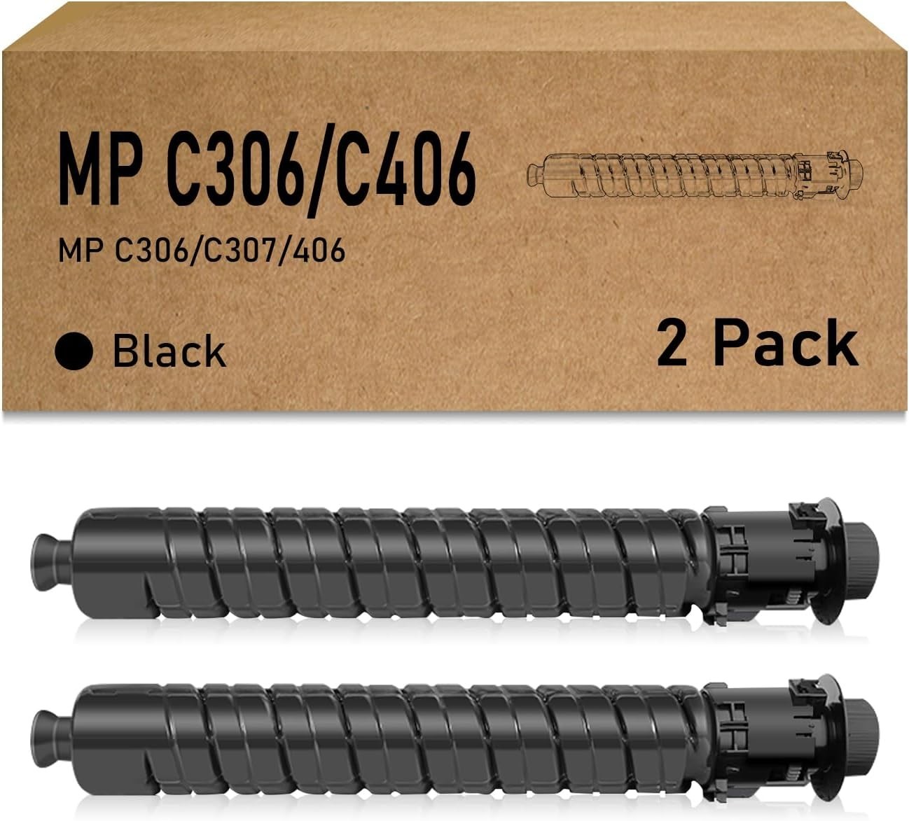 C306 C406 Toner Cartridges Ricoh 842094 C307 2-Pack Aficio Lanier Savin
