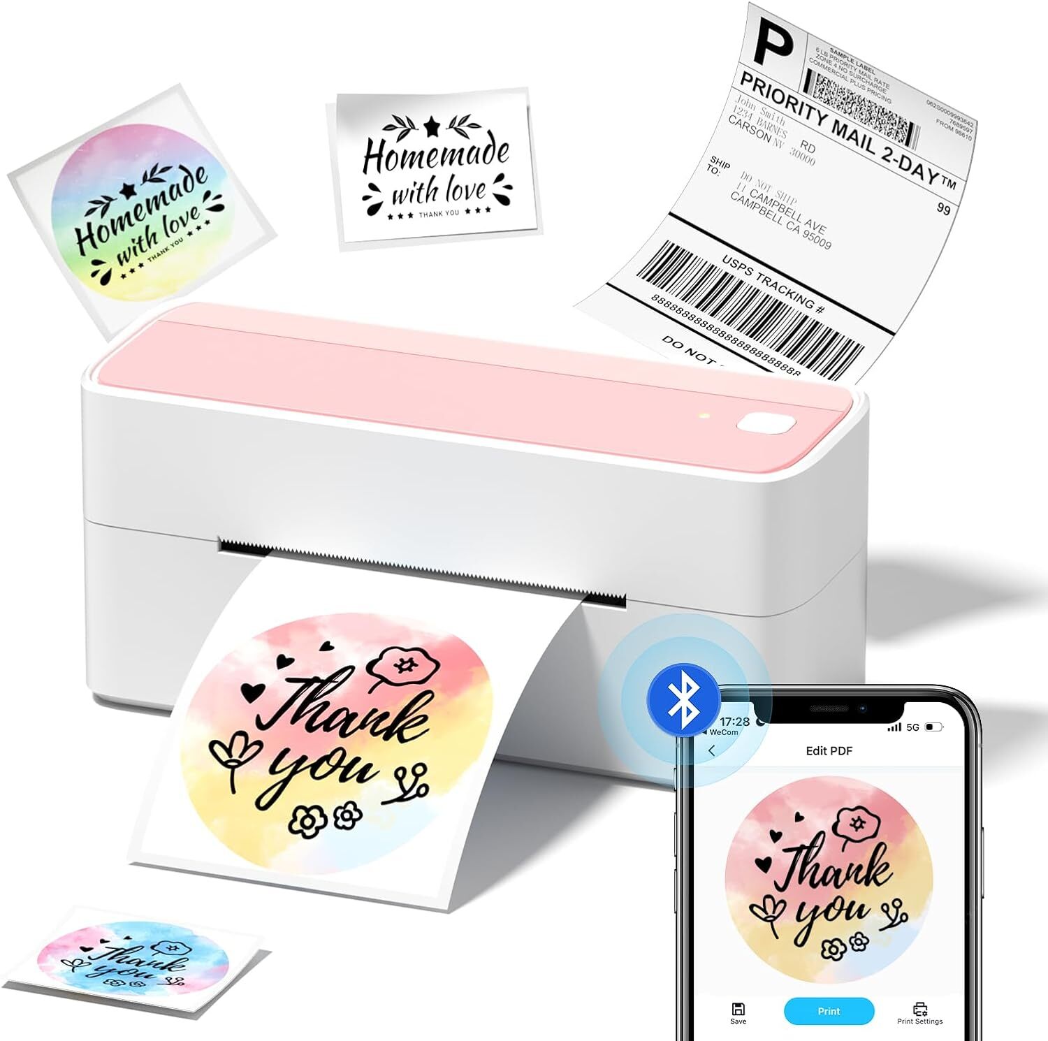 Phomemo Shipping Label Printer 4×6 Bluetooth Thermal Label Printer Lot For USPS