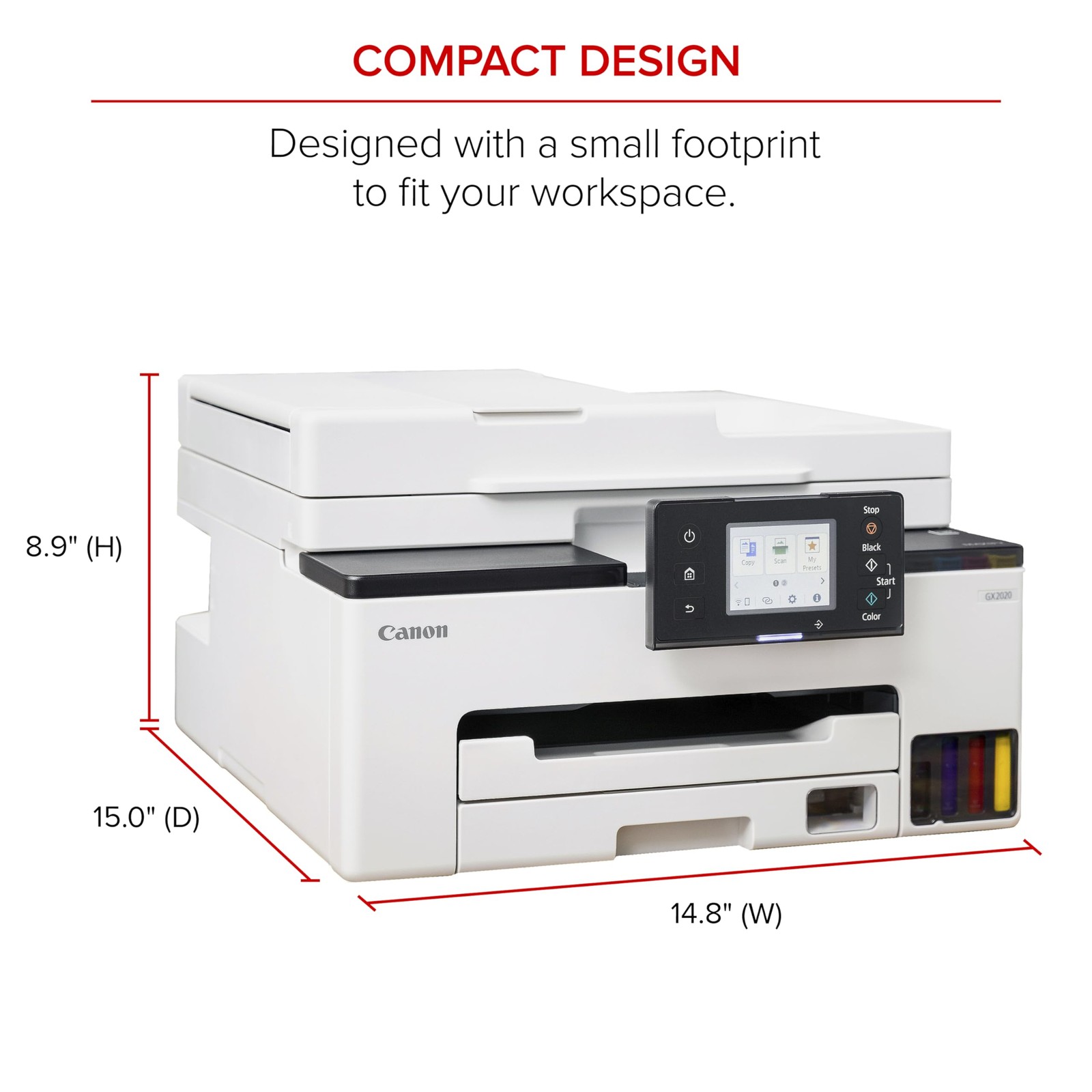 Canon MAXIFY GX2020 All-in-One Wireless Color Inkjet MegaTank Printer