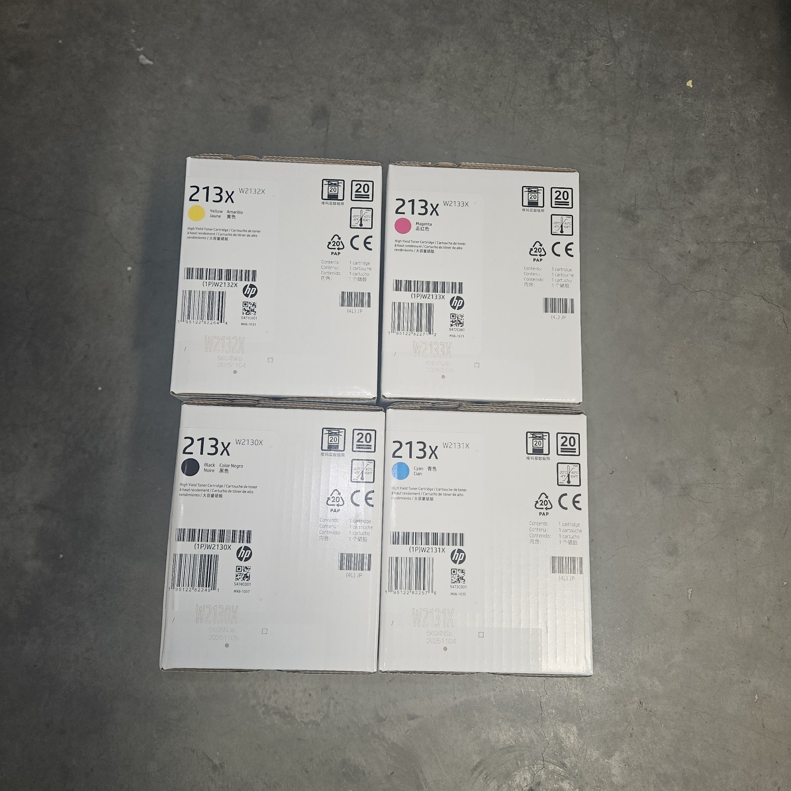 Factory Sealed OEM W2130X, W2131X, W2232X, W2133X TONER ( FULL SET)