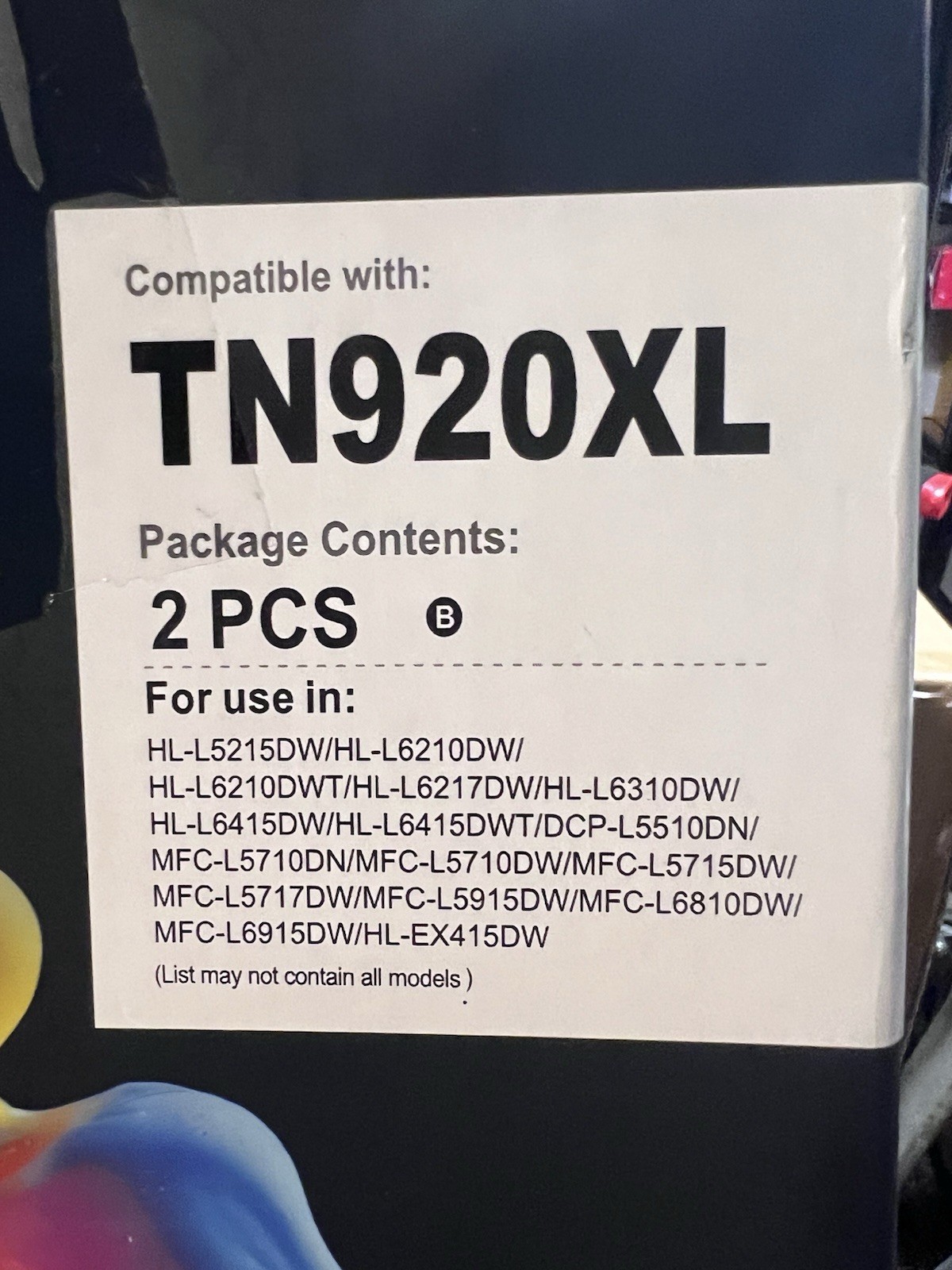 TN920XL High Yield Toner Cartridge Replacement for Brother TN920 TN920XL(2Black)