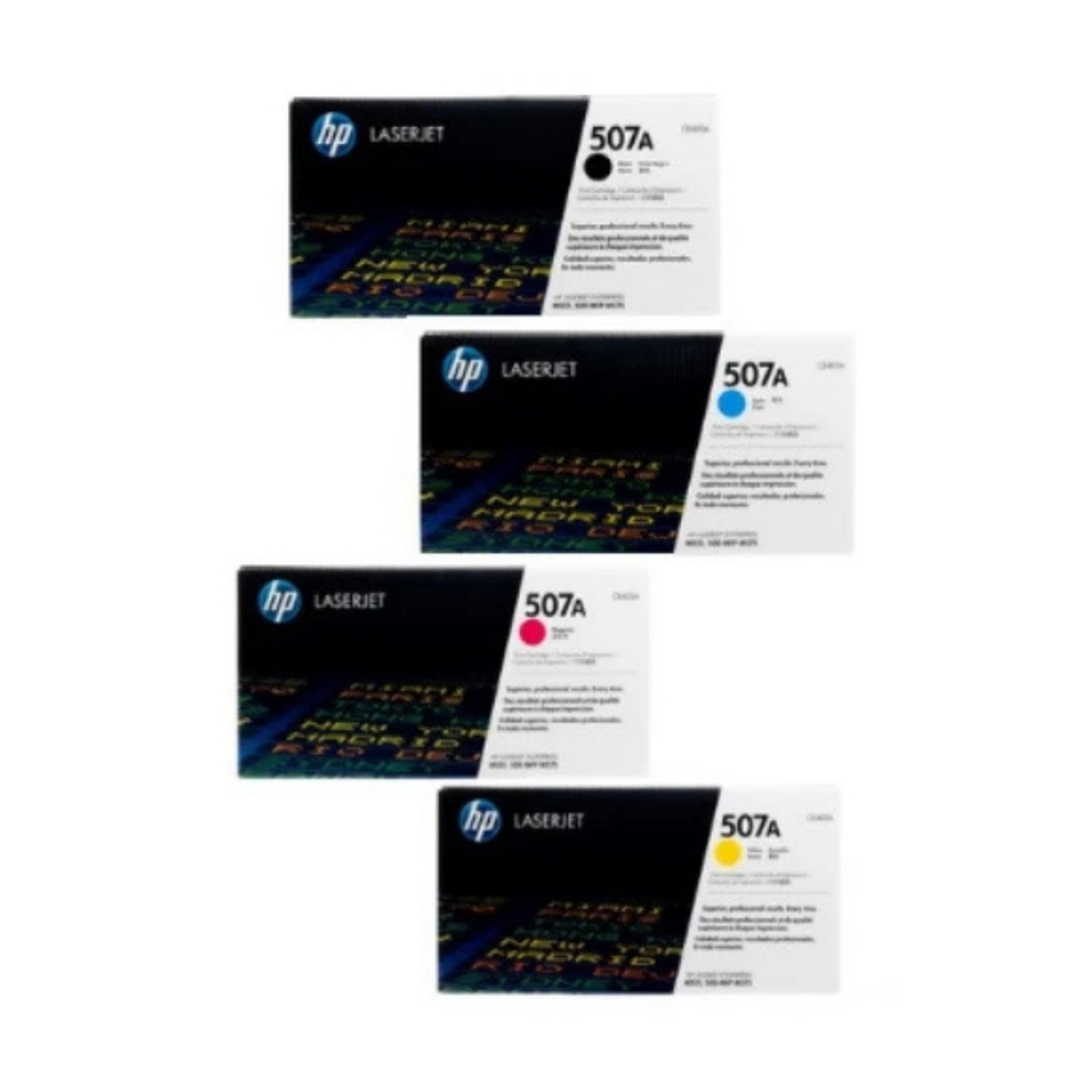 HP 507A Toner Cartridge Set CE400A-CE403A Genuine OEM Factory Sealed Fast Ship