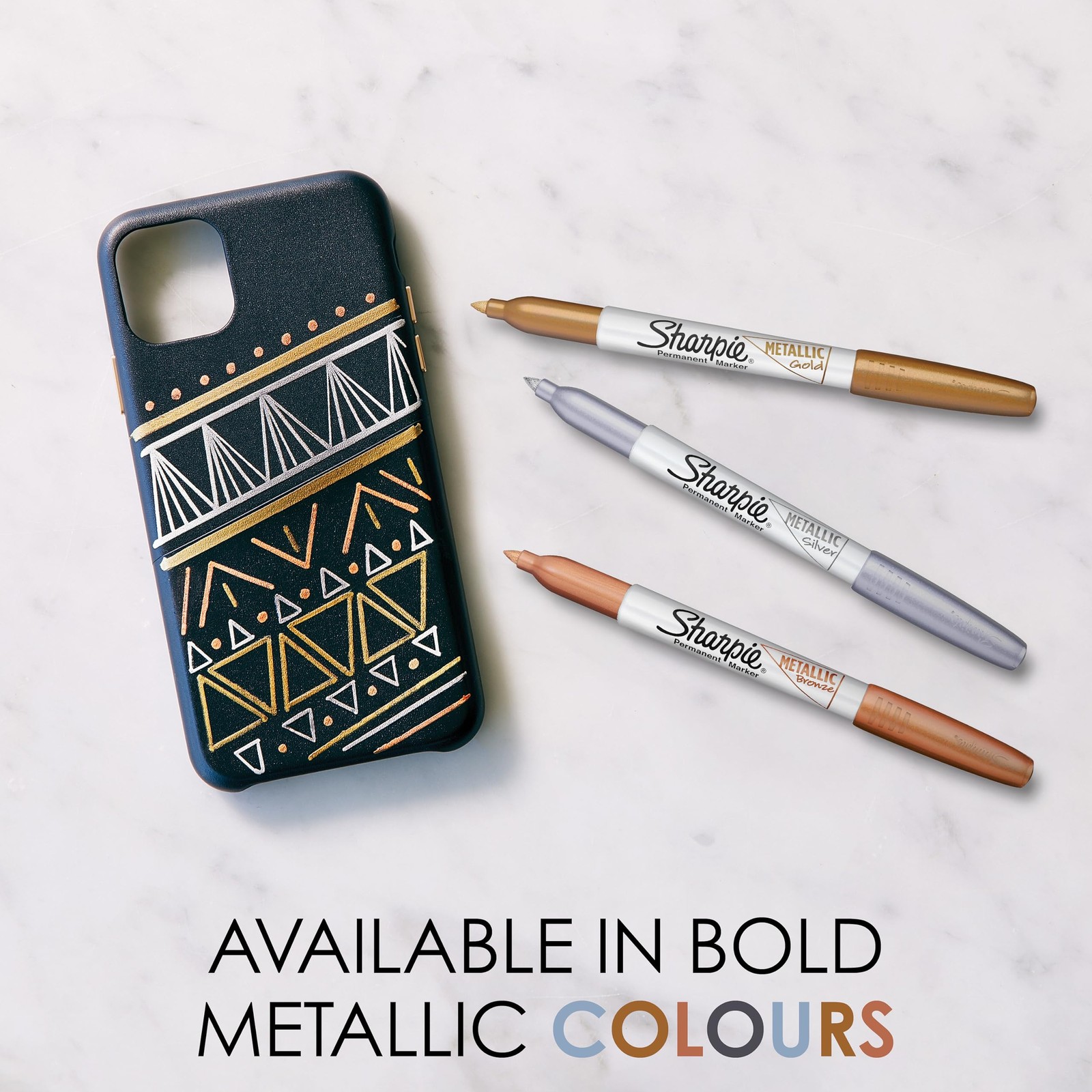 Permanent Marker Fine Point Metallic Gold 1 Count Sharpie Markers Bold Details