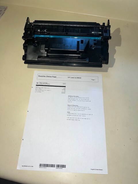 HP 87A Black Toner for draft quality (new but has marks) M506 MFP M527 CF287A