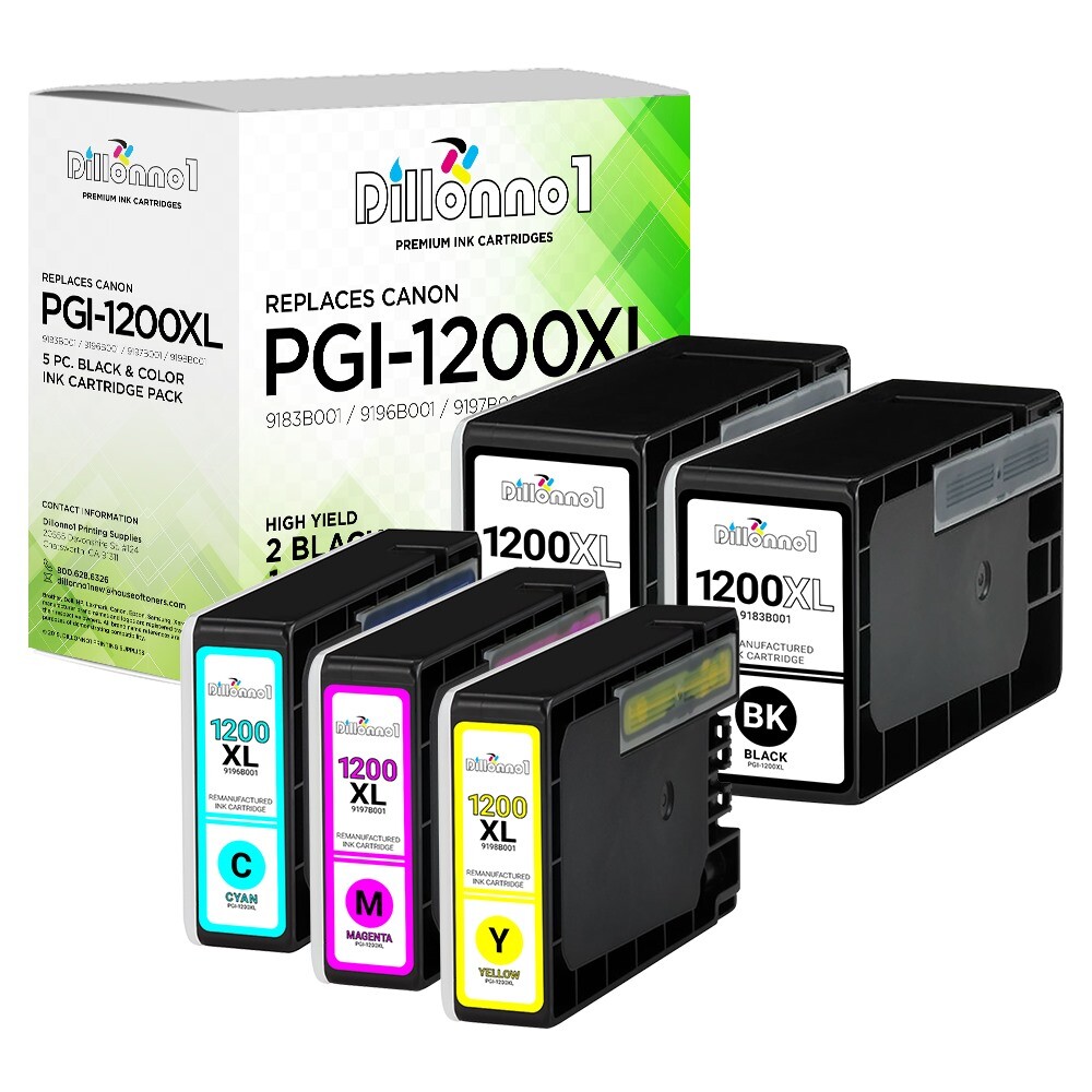 5pk PGI-1200XL PGI1200XL Ink Cartridges for Canon Maxify MB2320 MB2720 Printers