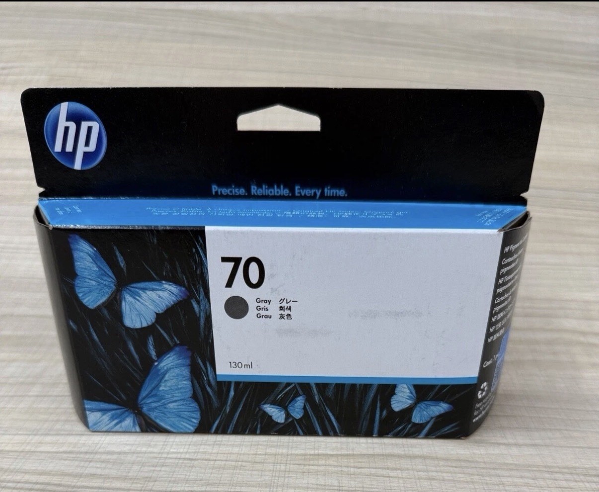 Genuine HP 70 Gray 130 ml – New Factory Sealed Ink (C9450A)